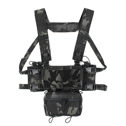 IDOGEAR PEW Tactical MK3/MK4 Chest Rig D3 500D Original Matte Cordura Fabric MK4 Full Set Chest Rig with Radio Pouch with Drop Pouch IDOGEAR & PEW Tactical Chest Rig VT01