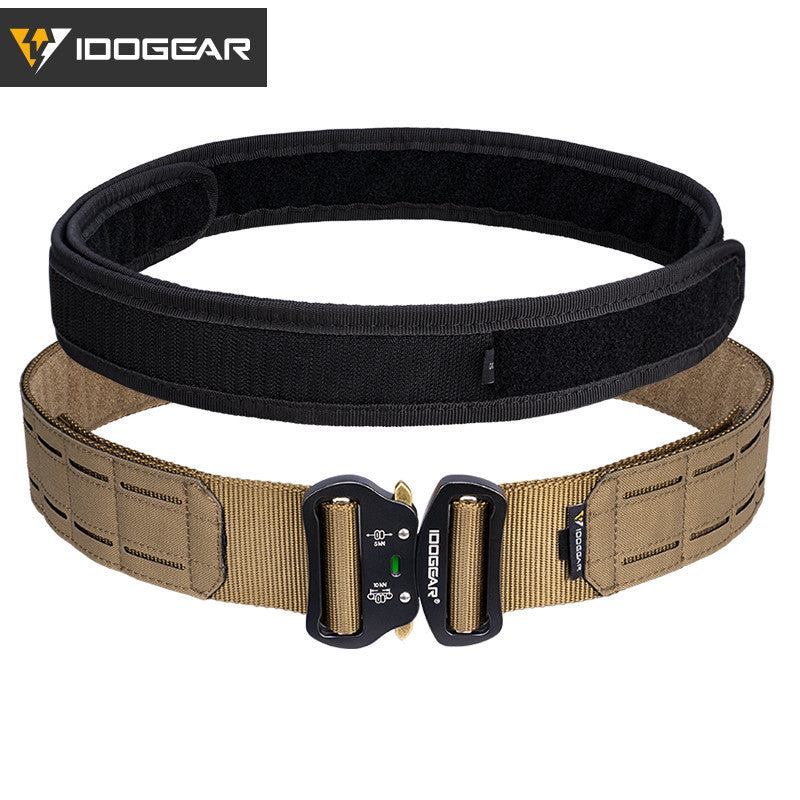 IDOGEAR Tactical 2" Belt with Adjustable Inner Belt MOLLE Metal Buckle Men Outdoor Hiking Training Camping Accessories 3415