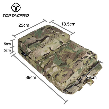 TOPTACPRO Tactical Hydration Backpack 2L MOLLE Water Bag Hydration Pouch Backpack Double Sundries Pouch 500D Cordura Nylon 8505