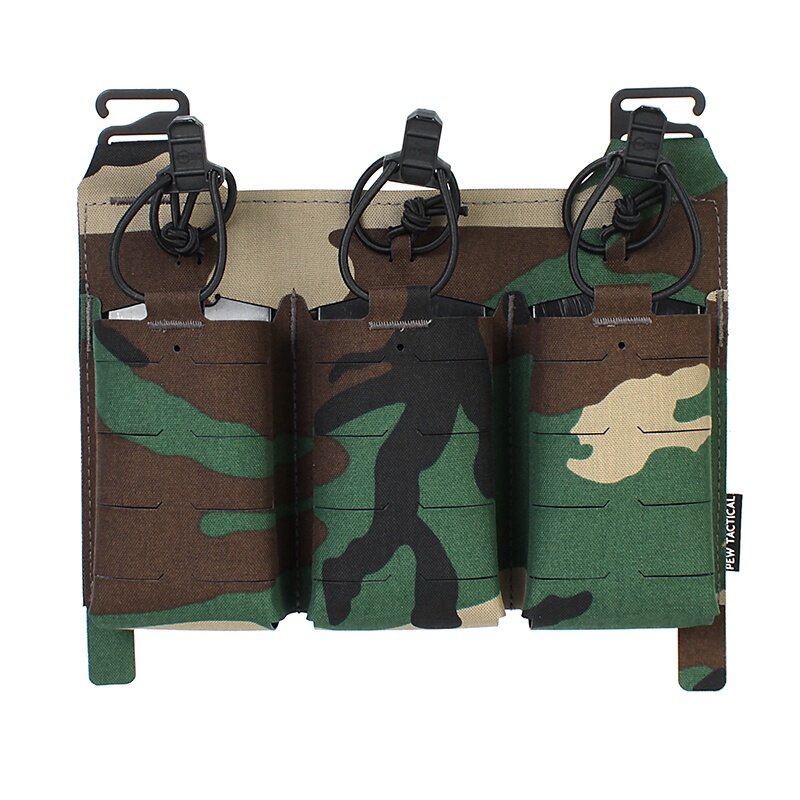 IDOGEAR PEW Tactical Triple 556 Magazine Pouch FERRO STYLE KTAR Front Flap FCPC Front Magazine Pouch Laser Cut MOLLE Military Mag Carrier VT13