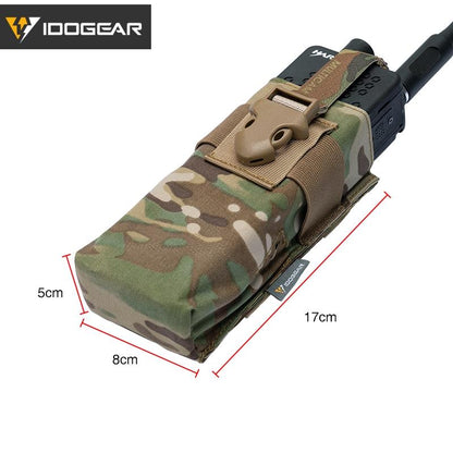 IDOGEAR Tactical Radio Pouch For RRV Vest Walkie Talkie MOLLE MBITR TRI PRC-148 152 3552 Multicam