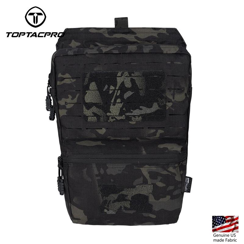 TOPTACPRO Tactical Hydration Backpack 2L MOLLE Water Bag Hydration Pouch Backpack Double Sundries Pouch 500D Cordura Nylon 8505