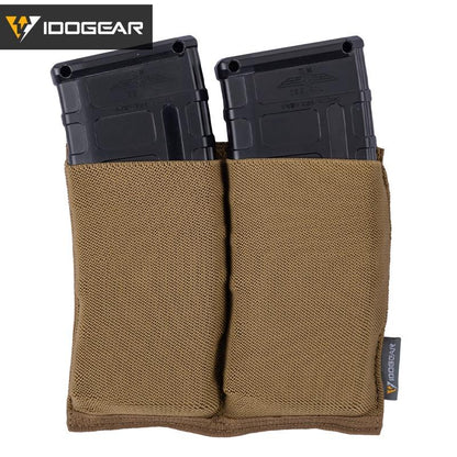 IDOGEAR Tactical Mag Pouch 556 Fast Draw MOLLE Pouch Double Open Top Elasticity Cloth 3554