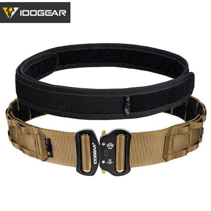 IDOGEAR 2 Inch Tactical Combat Belt Quick Release Buckle MOLLE Military Hunting Combat Belt Durable Nylon 3414