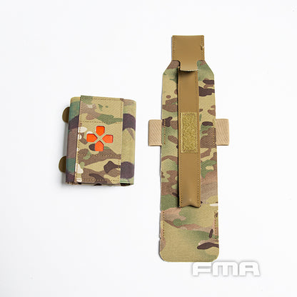 FMA Tactical Roll-Up Medical Pouch First Aid Emergency Bag EDC Utility Pouch Tactical Belt Medical Pouch Military Medical Kit Military Wargame Camouflage Pouch 1385