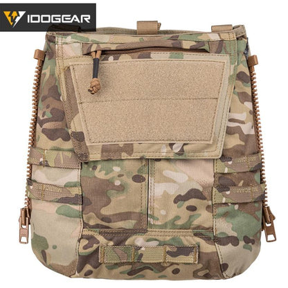 IDOGEAR Tactical Zip on Panel Pouch Military Molle Backpack Plate Carrier Bag For CPC AVS JPC2.0 NCPC Vest 3531