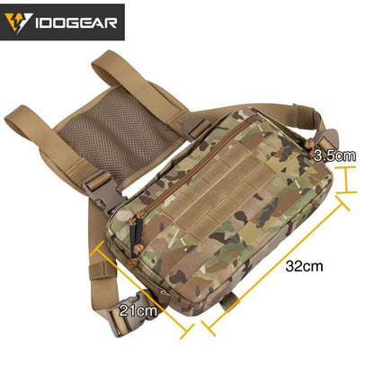IDOGEAR Tatcical Chest Recon Bag MOLLE Military Chest Rig Shoulder Bag Tactical Wargame Multi-Purpose Combat EDC Pouch 3537