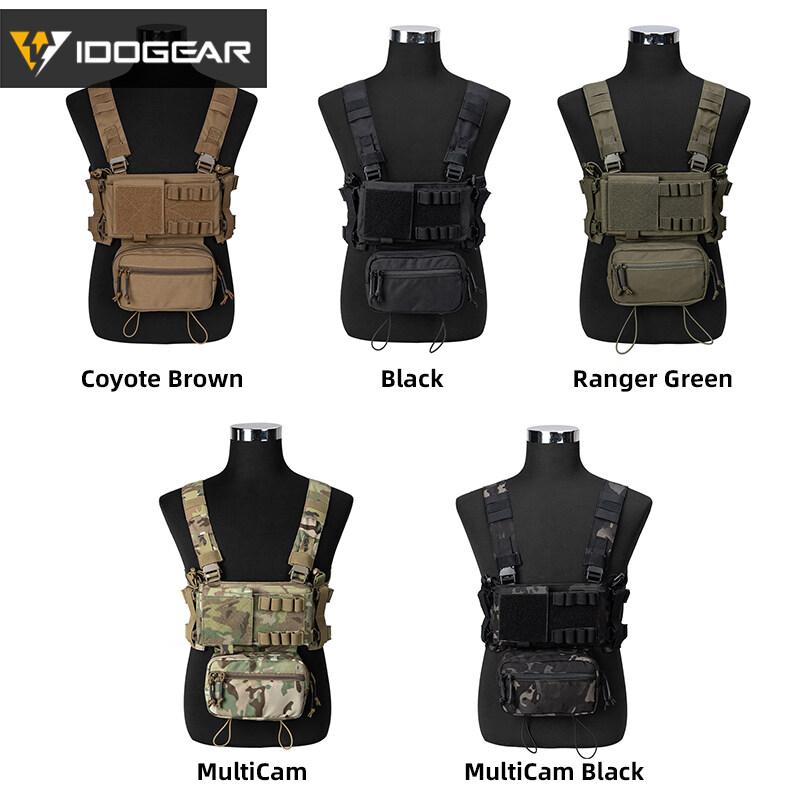 IDOGEAR Tactical Chest Rig Modular Lightweight Chest Rig MK3 Full Set Military w/ 5.56 Mag Pouch Pantiball Hiking Camping Outdoor Gear