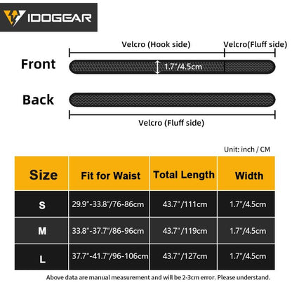IDOGEAR 1.7" Tactical Inner Belt Mens Belt Sports Inner Belt Military 1.7" Waist Belt Nylon Black 3418