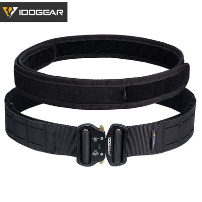 IDOGEAR Tactical 2" Belt with Adjustable Inner Belt MOLLE Metal Buckle Men Outdoor Hiking Training Camping Accessories 3415