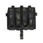 IDOGEAR PEW Tactical Quadruple Magazine Panle Pouch SMG Magazine Pouch Carrier for AVS Vest Detachable Flap SMG 9MM .45 Mag Pouch P046