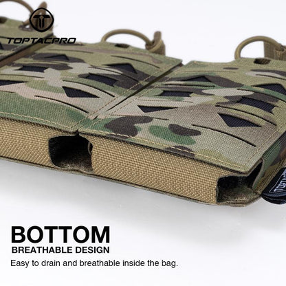 TOPTACPRO Tactical Mag Pouch Modular Triple Open Top Magazine Pouch for 5.56 Military MOLLE Mag Carrier 8515