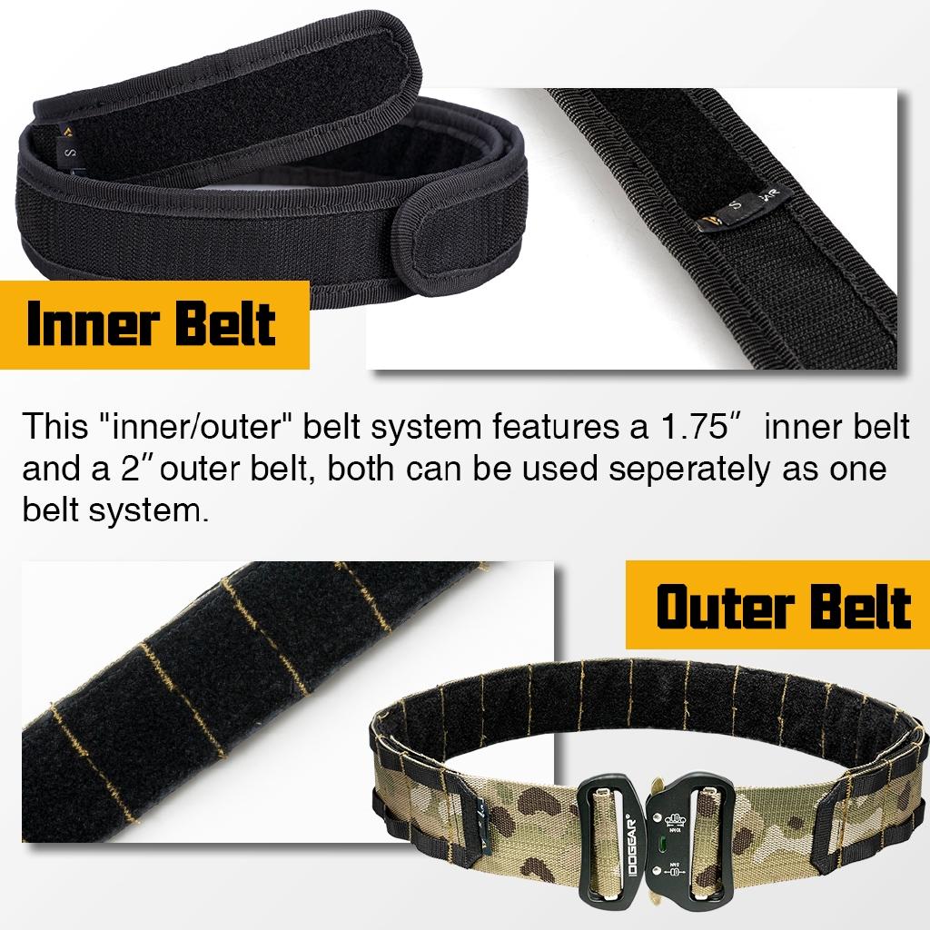 IDOGEAR 2 Inch Tactical Combat Belt Quick Release Buckle MOLLE Military Hunting Combat Belt Durable Nylon 3414