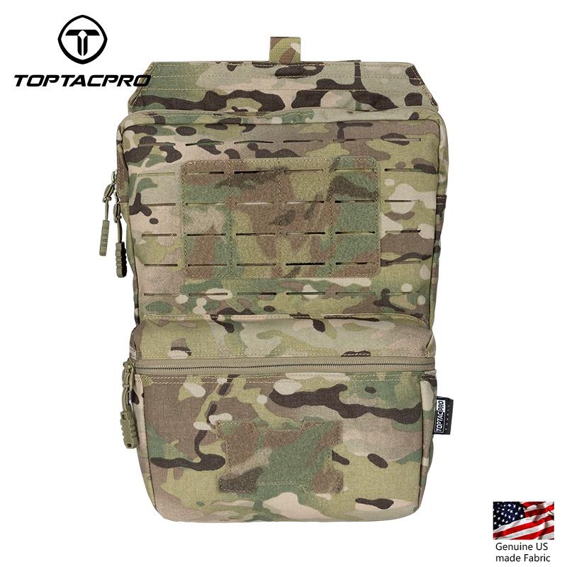 TOPTACPRO Tactical Hydration Backpack 2L MOLLE Water Bag Hydration Pouch Backpack Double Sundries Pouch 500D Cordura Nylon 8505
