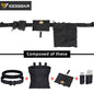 IDOGEAR 2 Inches Tactical Belt Laser Quick Release Metal Buckle Belt Set Outer Belt + Inner Belt with 4 Pouches Soft Shell 9mm 556 Magazine Pouch , Dump Pouch , Medical Pouch