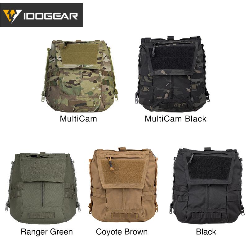 IDOGEAR Tactical Zip on Panel Pouch Military Molle Backpack Plate Carrier Bag For CPC AVS JPC2.0 NCPC Vest 3531