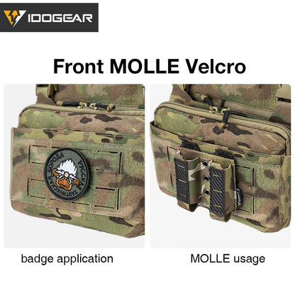 IDOGEAR KGR Tactical Chest Rig Modular Lightweight Chest Rig With DOPE 5.56 Triple Mag Pouch Kangaroo Chest Rig Front Panel 3319