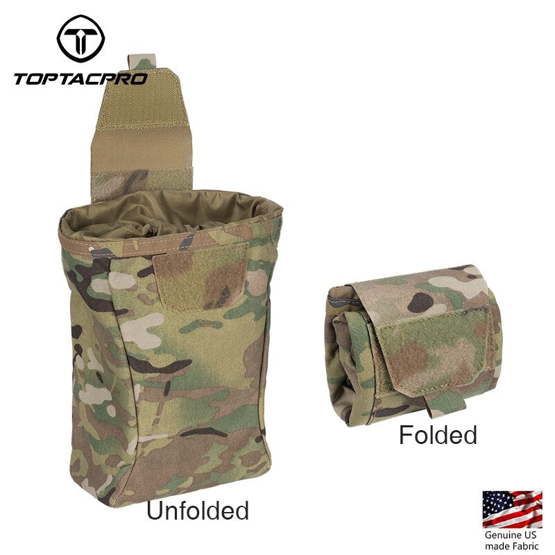 TOPTACPRO Tactical Drop Pouch Dump Pouch MOLLE Foldable Recycling Bag Military Multi-function Tool Pouch 8520