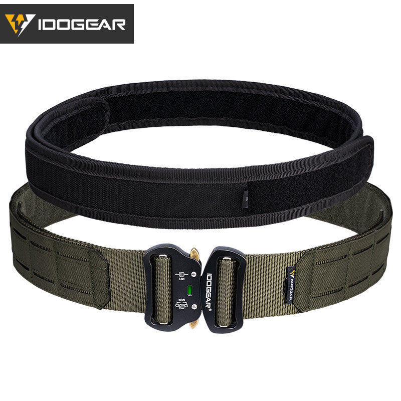 IDOGEAR Tactical 2" Belt with Adjustable Inner Belt MOLLE Metal Buckle Men Outdoor Hiking Training Camping Accessories 3415