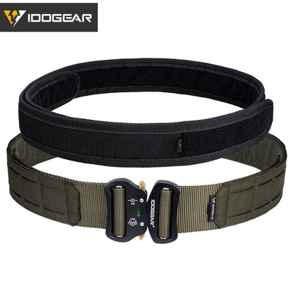 IDOGEAR Tactical 2" Belt with Adjustable Inner Belt MOLLE Metal Buckle Men Outdoor Hiking Training Camping Accessories 3415