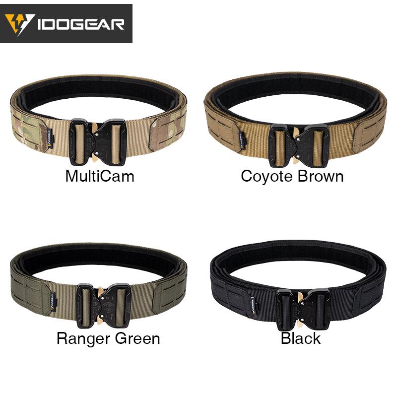 IDOGEAR 2" Tactical Belt Metal COBRA Buckle Military Laser Cut Combat Belt MOLLE Mens Belt Quick Release 3421