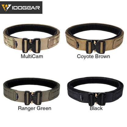 IDOGEAR 2" Tactical Belt Metal COBRA Buckle Military Laser Cut Combat Belt MOLLE Mens Belt Quick Release 3421