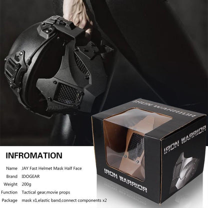 IDOGEAR Tactical JAY Fast Half Face Mask Breathable Mesh Modular Design for Fast Helmet 3603