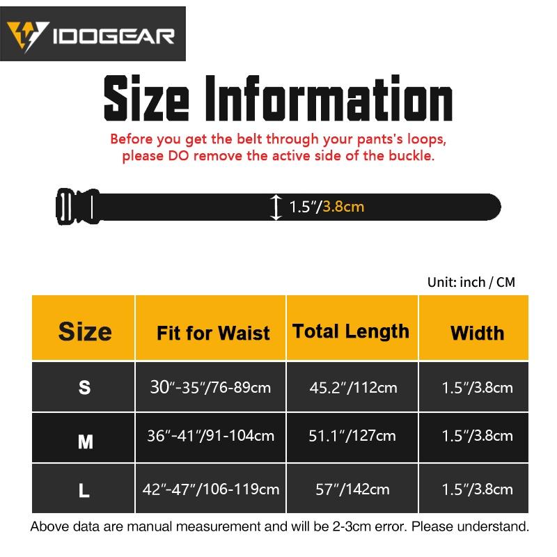 IDOGEAR Tactical Combat Belt Metal Buckle qucik release belt hook & loop Duty Mens Belt High Quality Nylon Belts 3427