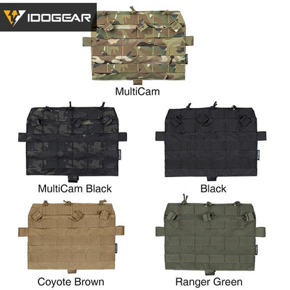 IDOGEAR Tactical MOLLE Panel TRI Pouch For AVS JPC2.0 Detachable Front Flap Triple Magazine Pouch Vest Front Panel 3579