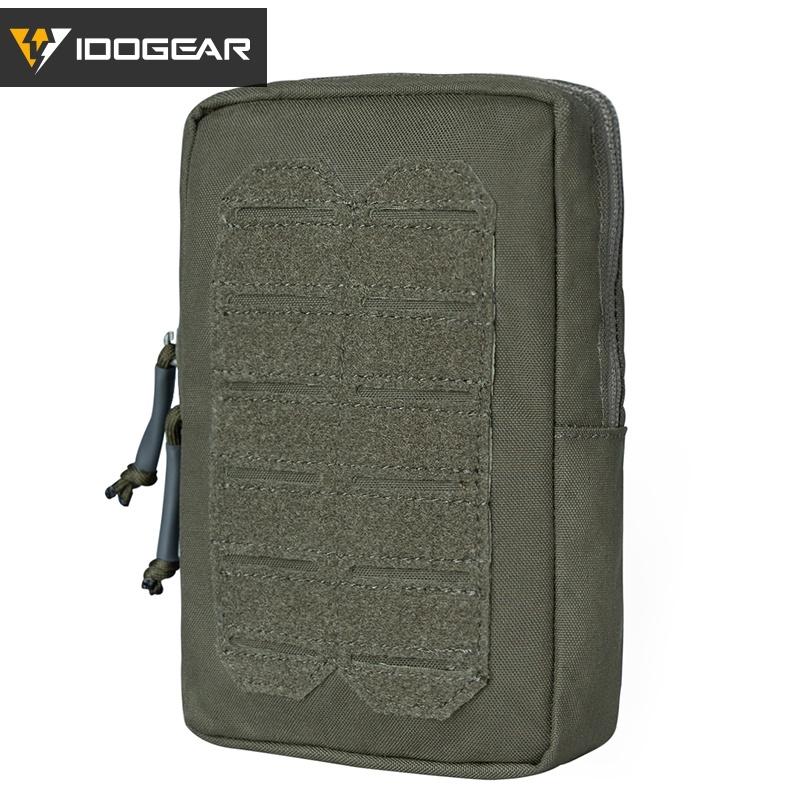 IDOGEAR Tactical Utility Pouch Laser Cut MOLLE EDC Multifunction Sundries Recycling Bag Micro Med Kit Military Camouflage Vest Molle Pouch 3578