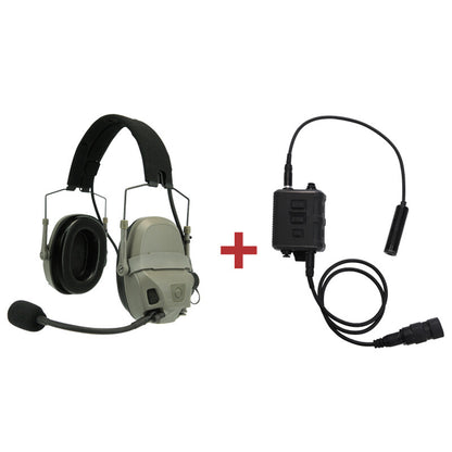 FMA & FCS AMP Tactical Headset With Communication Function Professional Noise Reduction V60 PTT Upgraded Military Wargame Noise Reduction Headset 1372