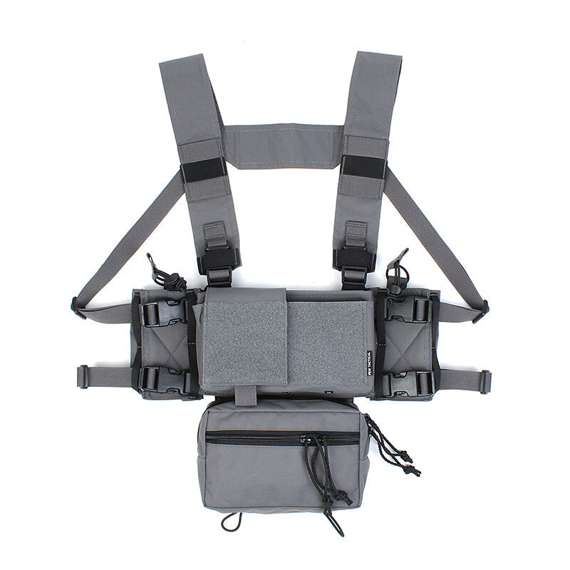 IDOGEAR PEW Tactical MK3/MK4 Chest Rig D3 500D Original Matte Cordura Fabric MK4 Full Set Chest Rig with Radio Pouch with Drop Pouch IDOGEAR & PEW Tactical Chest Rig VT01