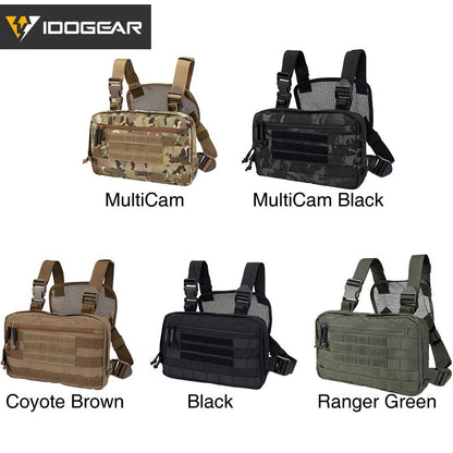 IDOGEAR Tatcical Chest Recon Bag MOLLE Military Chest Rig Shoulder Bag Tactical Wargame Multi-Purpose Combat EDC Pouch 3537