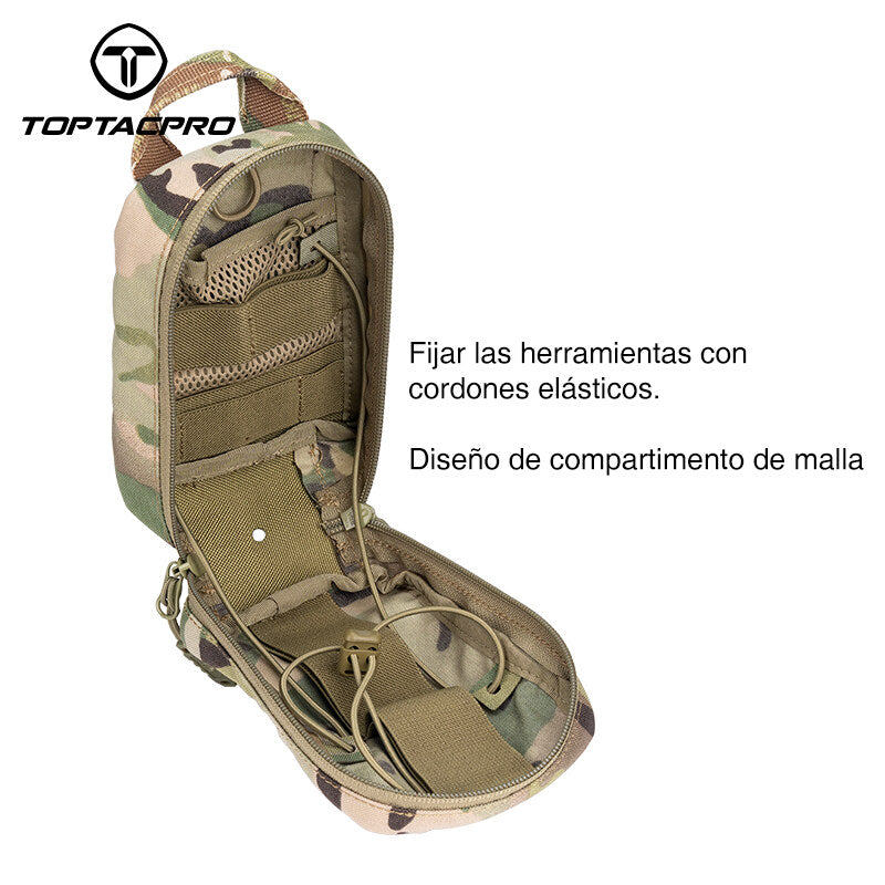 TOPTACPRO Tactical ATD EMT Medical Pouch First Aid Molle Pouch Rip-Away IFAK Medical Light Bag 8521