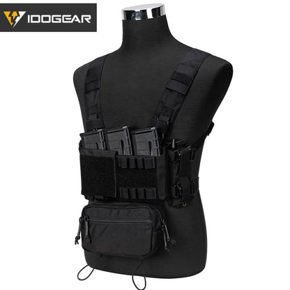 IDOGEAR Tactical Chest Rig Modular Lightweight Chest Rig MK3 Full Set Military w/ 5.56 Mag Pouch Pantiball Hiking Camping Outdoor Gear