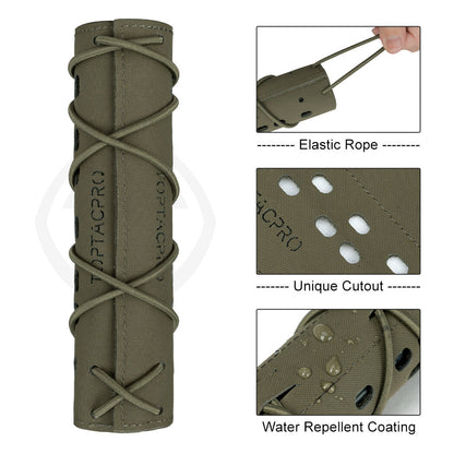 TOPTACPRO 18cm Tactical Suppressor Cover Military Silencer Protective Muffler Cover Military Army Accessories 8503
