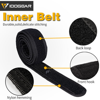IDOGEAR Tactical 2" Belt with Adjustable Inner Belt MOLLE Metal Buckle Men Outdoor Hiking Training Camping Accessories 3415