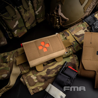 FMA Tactical Roll-Up Medical Pouch First Aid Emergency Bag EDC Utility Pouch Tactical Belt Medical Pouch Military Medical Kit Military Wargame Camouflage Pouch 1385