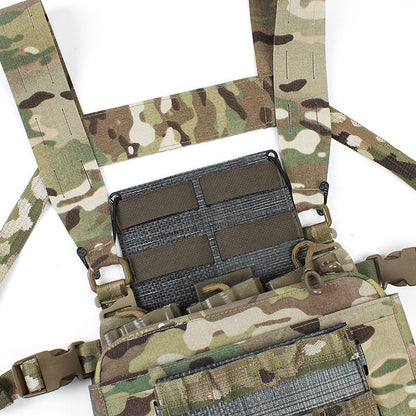 IDOGEAR PEW Tactical ATAK Chest Rig Hanging Panel Ferro Style Molle Military Chest Expansion Panel MK4 D3CRM Camouflage OT60 Wargame Survival Kit