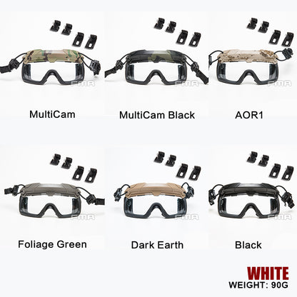 FMA Tactical Protective Glasses For Tactical Helmet Protective Glasses Anti Fog Dust Paintball gear white lens Tactical Hiking Camping Wargame Military Airsoft Gear 1333