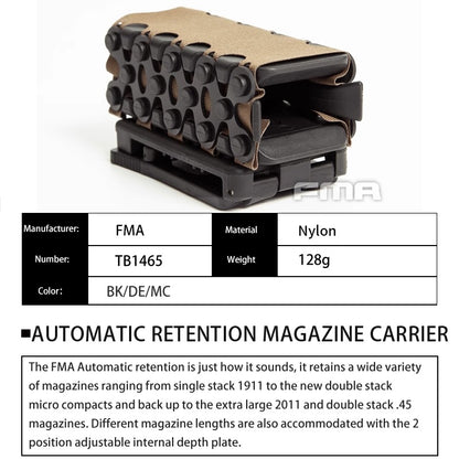 FMA Tactical Automatic Retention Mag Holder TB1465