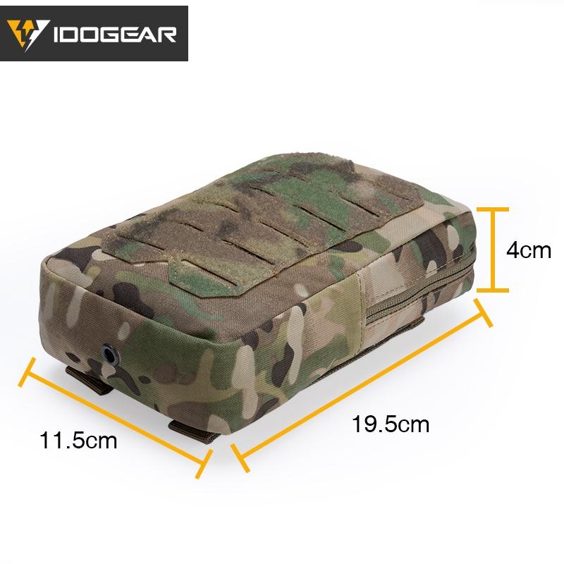 IDOGEAR Tactical Utility Pouch Laser Cut MOLLE EDC Multifunction Sundries Recycling Bag Micro Med Kit Military Camouflage Vest Molle Pouch 3578