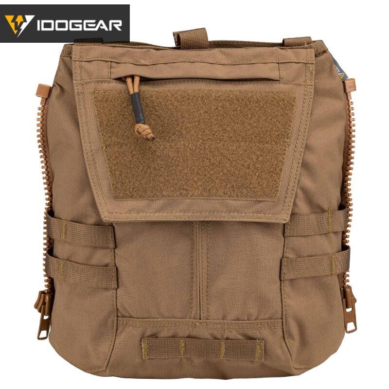 IDOGEAR Tactical Zip on Panel Pouch Military Molle Backpack Plate Carrier Bag For CPC AVS JPC2.0 NCPC Vest 3531