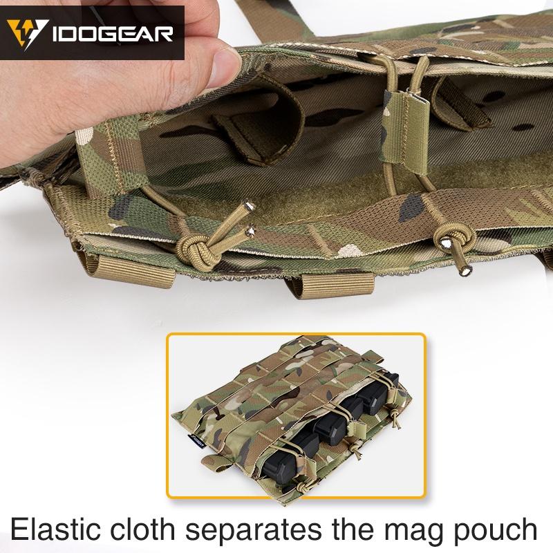 IDOGEAR Tactical MOLLE Panel TRI Pouch For AVS JPC2.0 Detachable Front Flap Triple Magazine Pouch Vest Front Panel 3579