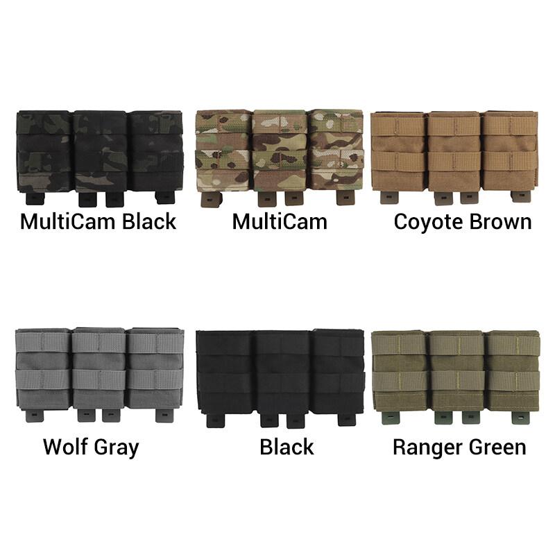 IDOGEAR Tactical Triple Magazine Pouch For 5.56mm Mag with Hard Insert Carrier Quick Draw Military Molle Mag Pouch MG-F-12
