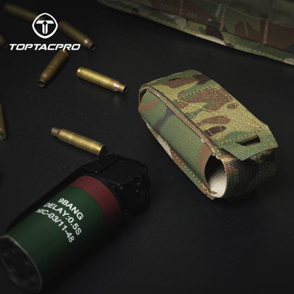 TOPTACPRO Tactical Flashbang Pouch 9mm Magazine Pouch MOLLE Laser Cut Quick Release Military Army Camo Tactical Flashbang Pouch 8502