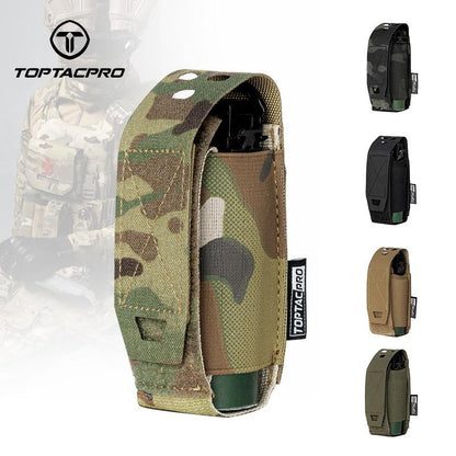 TOPTACPRO Tactical Flashbang Pouch 9mm Magazine Pouch MOLLE Laser Cut Quick Release Military Army Camo Tactical Flashbang Pouch 8502