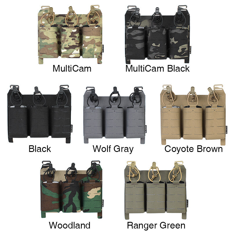 IDOGEAR PEW Tactical Triple 556 Magazine Pouch FERRO STYLE KTAR Front Flap FCPC Front Magazine Pouch Laser Cut MOLLE Military Mag Carrier VT13