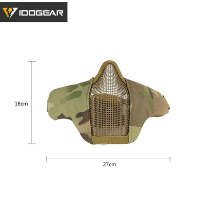 IDOGEAR Tactical PDW Half Face Protective MESH Mask Field CS Game Tactical Military Accessories 3604 Military Camping Hiking Camouflage Gears