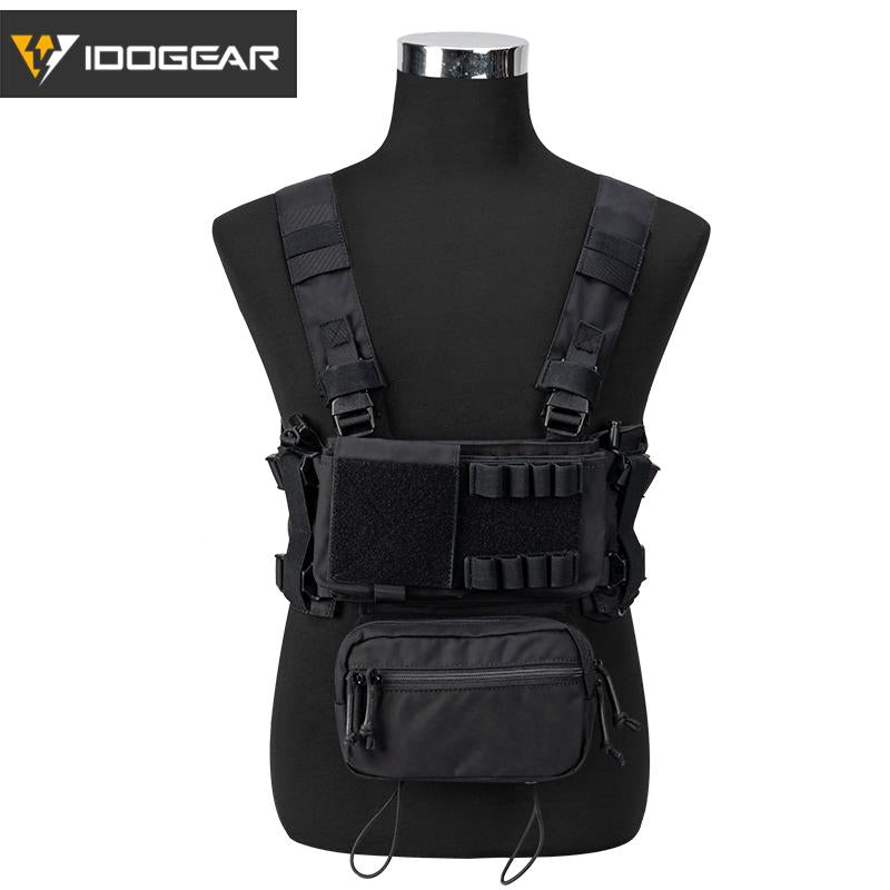 IDOGEAR Tactical Chest Rig Modular Lightweight Chest Rig MK3 Full Set Military w/ 5.56 Mag Pouch Pantiball Hiking Camping Outdoor Gear